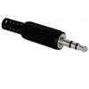 Connettore Jack 3,5mm Maschio, Stereo, pcaudio QPS010, Colore Nero, Materiale PVC.